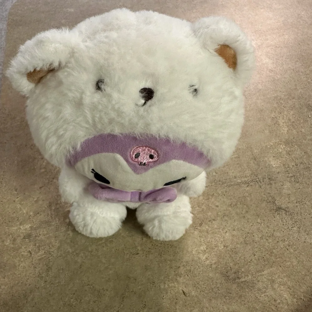 Sanrio Kuromibear Kuromi Purple‎ Bow Plushie Bear Suit